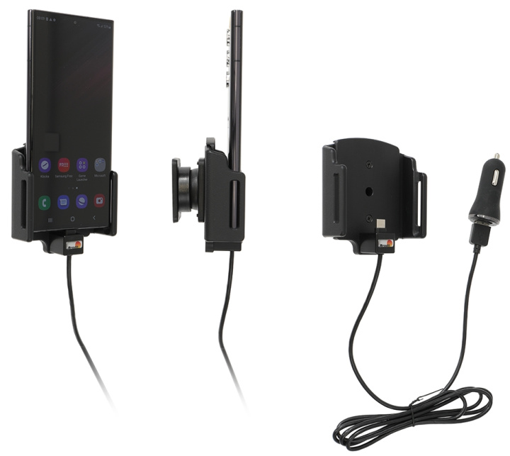 Brodit Aktiv hållare med USB-kabel och cigg-adapter, Samsung Galaxy S22 Ultra 5G (SM-S908B/SM-S908B/DS) i gruppen Smartphone i bil / Mobilhållare hos CD Bilradio (240721295)