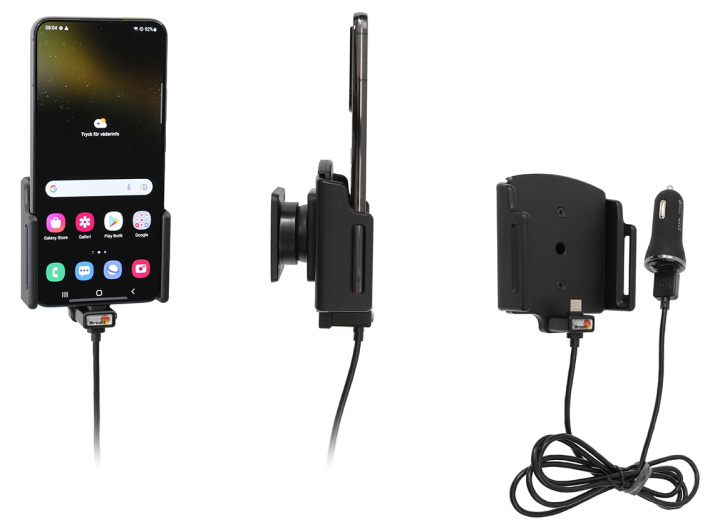 Brodit Aktiv hållare med USB-kabel och cigg-adapter, Samsung Galaxy S22+ 5G (SM-S906B/SM-S906B/DS) i gruppen Smartphone i bil / Mobilhållare hos CD Bilradio (240721299)