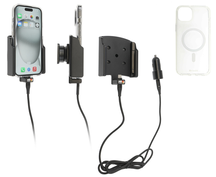 Brodit Mobilskal med Aktiv hållare och billaddare, Apple iPhone 15 i gruppen Smartphone i bil / Mobilhållare hos CD Bilradio (240721393)