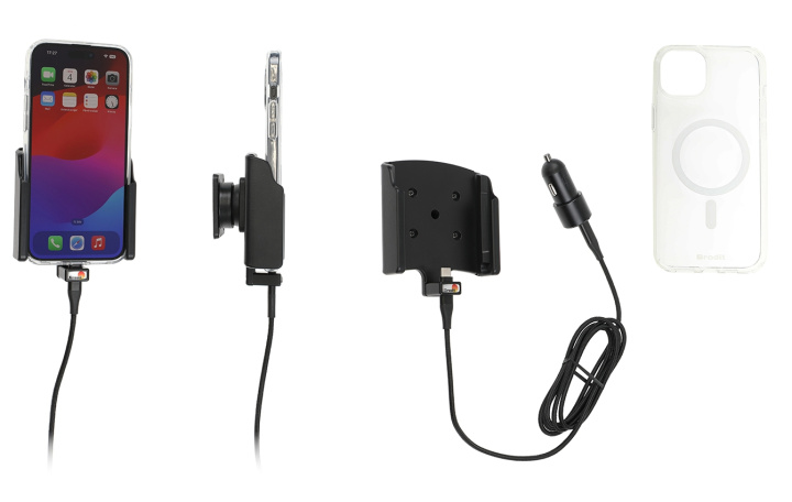 Brodit Mobilskal med Aktiv hållare och billaddare, Apple iPhone 15 Plus i gruppen Smartphone i bil / Mobilhållare hos CD Bilradio (240721395)