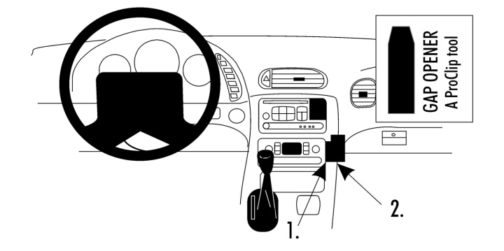 ProClip Monteringsbygel Chevrolet Corvette 97-04, Vinklad 97-04 i gruppen Modellanpassat / Chevrolet / Corvette hos CD Bilradio (240852659)