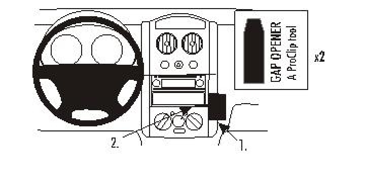 ProClip Monteringsbygel Daewoo Kalos 04-04, Vinklad 04-09 i gruppen Modellanpassat / Chevrolet / Aveo hos CD Bilradio (240853460)