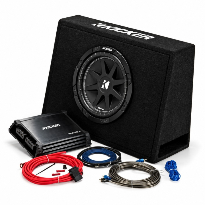 Kicker KickPack KKP210, baspaket med slimmad portad 10 tums baslåda, slutsteg och kablage i gruppen Nyheter hos CD Bilradio (41044KKP210)