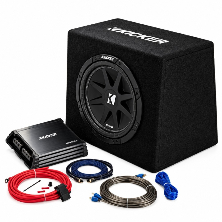 Kicker KickPack KKP212, baspaket med portad 12 tums baslåda, slutsteg och kablage i gruppen Nyheter hos CD Bilradio (41044KKP212)