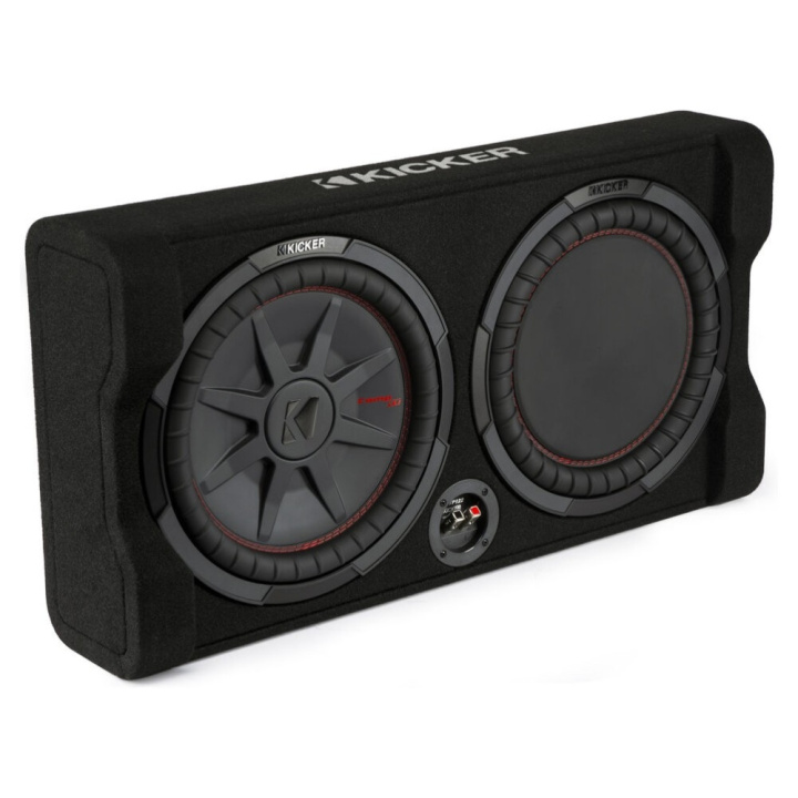 Kicker CompRT TRTP122, slimmad nedåtriktad 12 tums baslåda med passiv radiator, 2 ohm i gruppen Nyheter hos CD Bilradio (41048TRTP122)