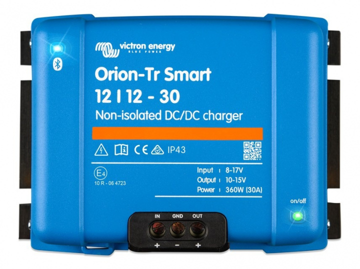 Victron Orion-Tr Smart DC-DC-laddare, 12V in 12V ut, oisolerad 30A i gruppen Tillbehör / Batteriladdare hos CD Bilradio (421VOTRS121230)