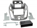Monteringsram 2-DIN med prylfack Ford Connect silver