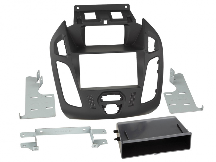 Monteringsram 2-DIN med prylfack Ford Connect svart i gruppen Modellanpassat / Ford / Transit Connect / Transit Connect 2019-> hos CD Bilradio (7002811142714)