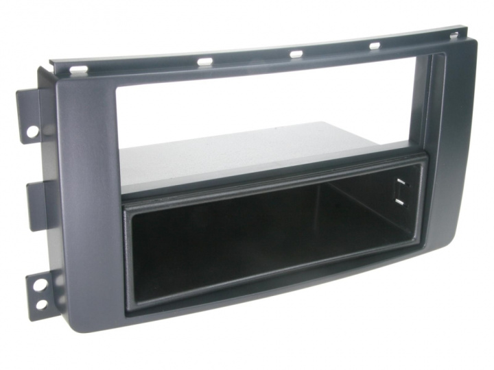 Monteringsram 2-DIN med prylfack Smart ForFour/FourTwo, svart i gruppen Modellanpassat / Smart / ForFour / 2004-2006 (W454) hos CD Bilradio (70028119023)