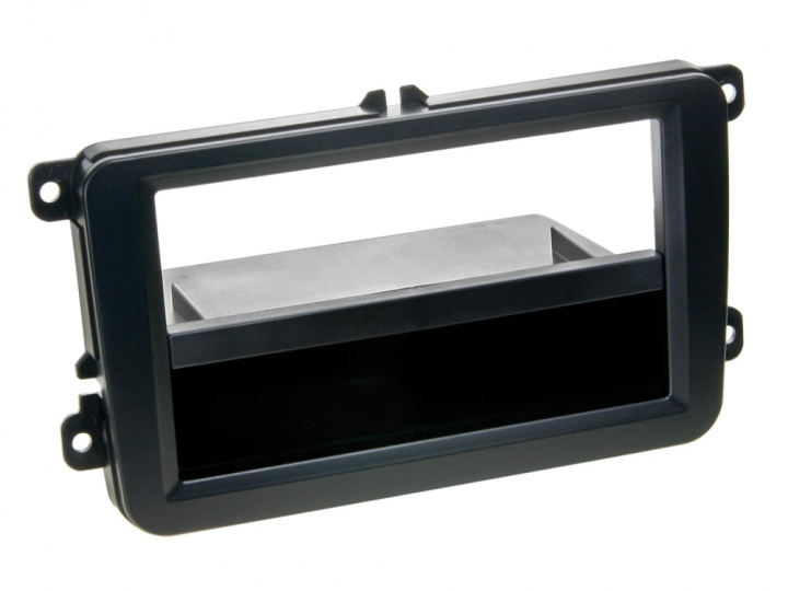 Monteringsram 2-DIN med prylfack, svart i gruppen Modellanpassat / Volkswagen / Passat / 2014-2020 (B8) hos CD Bilradio (700281320101)