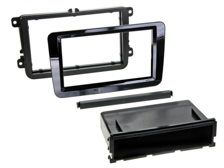 Monteringsram 2-DIN Seat/Skoda/VW, piano black i gruppen Modellanpassat / Volkswagen / Passat / 2014-2020 (B8) hos CD Bilradio (700281320102)