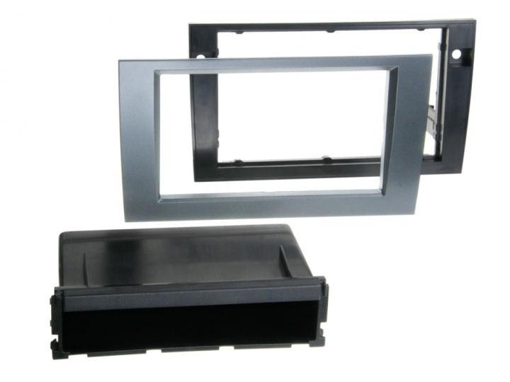 Monteringsram 2-DIN med prylfack Audi/Seat, antracit i gruppen Modellanpassat / Seat / Exeo / 2008-2013 (3R) hos CD Bilradio (700281320122)