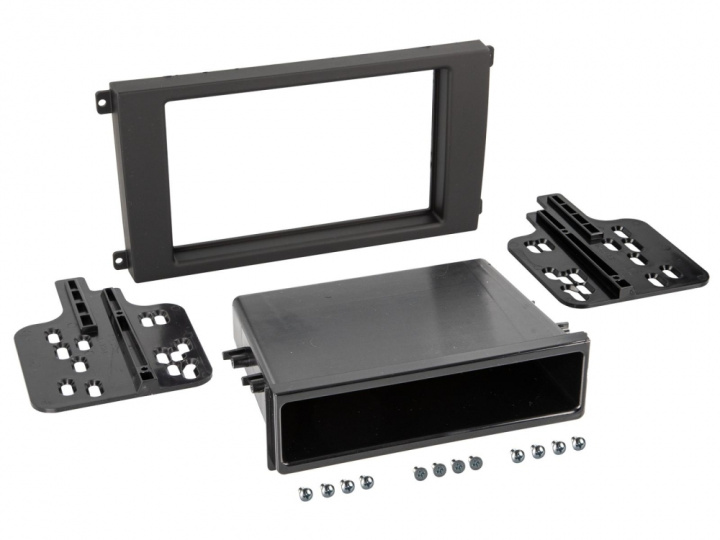 Monteringsram 2-DIN med prylfack Porsche Cayenne 2002-2010 i gruppen Modellanpassat / Porsche / Cayenne / 2002-2010 hos CD Bilradio (70028132301)