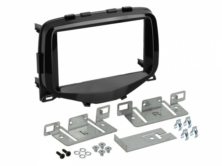 Monteringsram 2-DIN Citroën C1/Peugeot 108/Toyota Aygo, pianolackad svart i gruppen Modellanpassat / Peugeot / 108 / 2014-2021 hos CD Bilradio (70038104015)