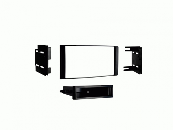 Monteringsram 2-DIN med prylfack Nissan Micra/Note/Versa, svart i gruppen Modellanpassat / Nissan / Micra / Micra 2014-2017 hos CD Bilradio (700381210301)