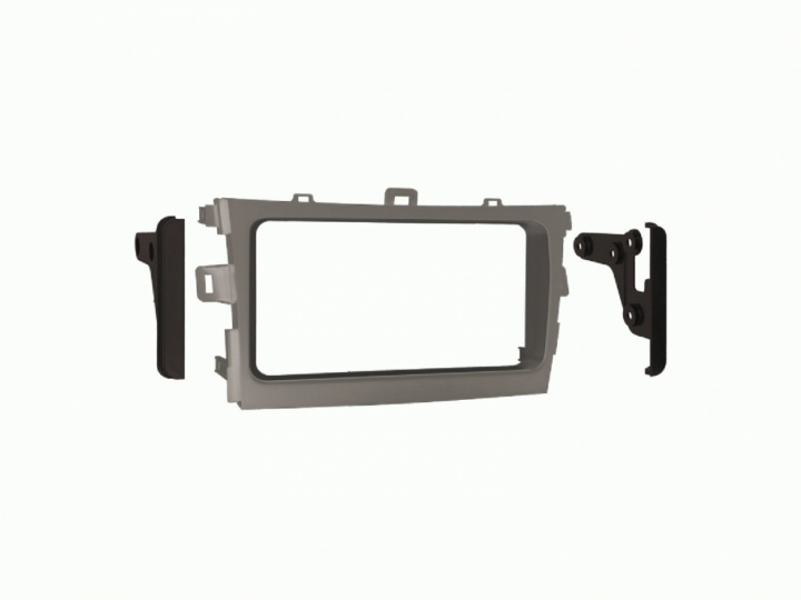 Monteringsram Toyota Corolla 2-DIN 2009-2013, Silver i gruppen Modellanpassat / Toyota / Corolla / 2006-2013 (E140, E150) hos CD Bilradio (700381300422)