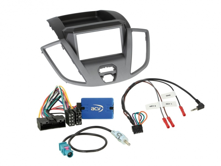 Monteringsram 2-DIN med prylfack Ford Transit V363 2014-2019 i gruppen Modellanpassat / Ford / Transit / Transit 2014- hos CD Bilradio (700621114321)