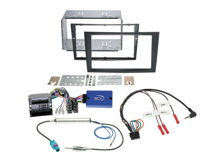 ACV Installationskit 2-DIN Opel, kolgrå gummiyta i gruppen Modellanpassat / Opel / Zafira / Zafira 2005- hos CD Bilradio (700621230246)