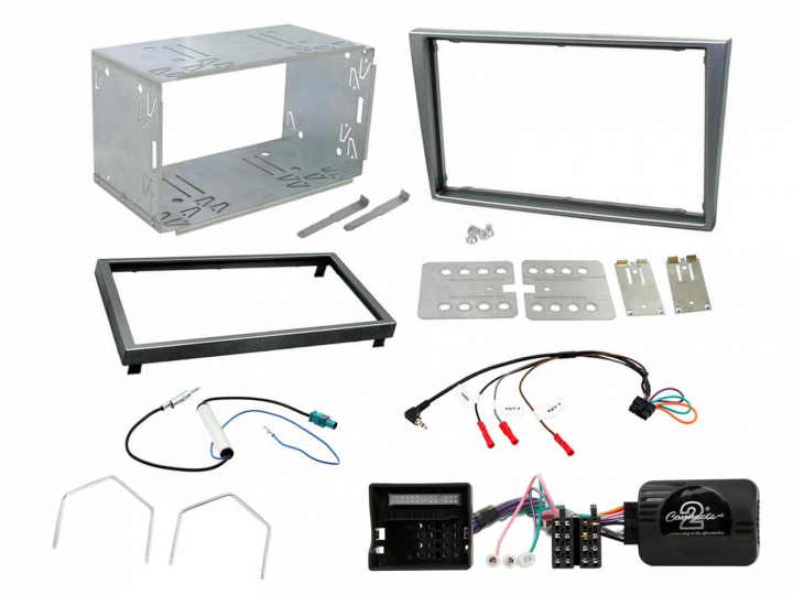 Installationskit 2-DIN Opel, Quadlock, Silver i gruppen Modellanpassat / Opel / Zafira / Zafira 2005- hos CD Bilradio (701CTKVX09)