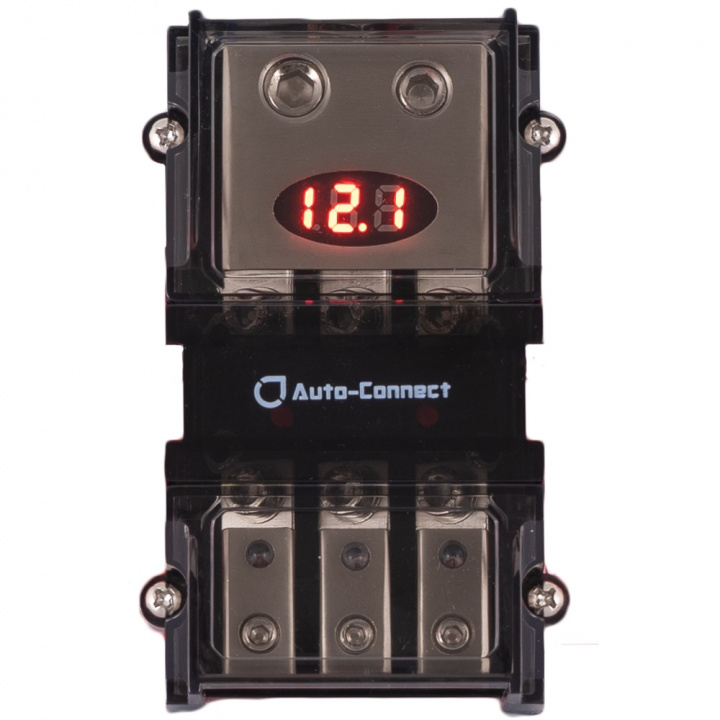 Auto-Connect mini-ANL säkringsblock med voltmätare, 3 st. säkringar i gruppen Tillbehör / Distributionsblock hos CD Bilradio (720FB3MANLL2)