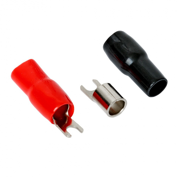 Auto-Connect röd och svart gaffelkabelsko, 21 mm² i gruppen Tillbehör / Monteringstillbehör hos CD Bilradio (720L1FT21)