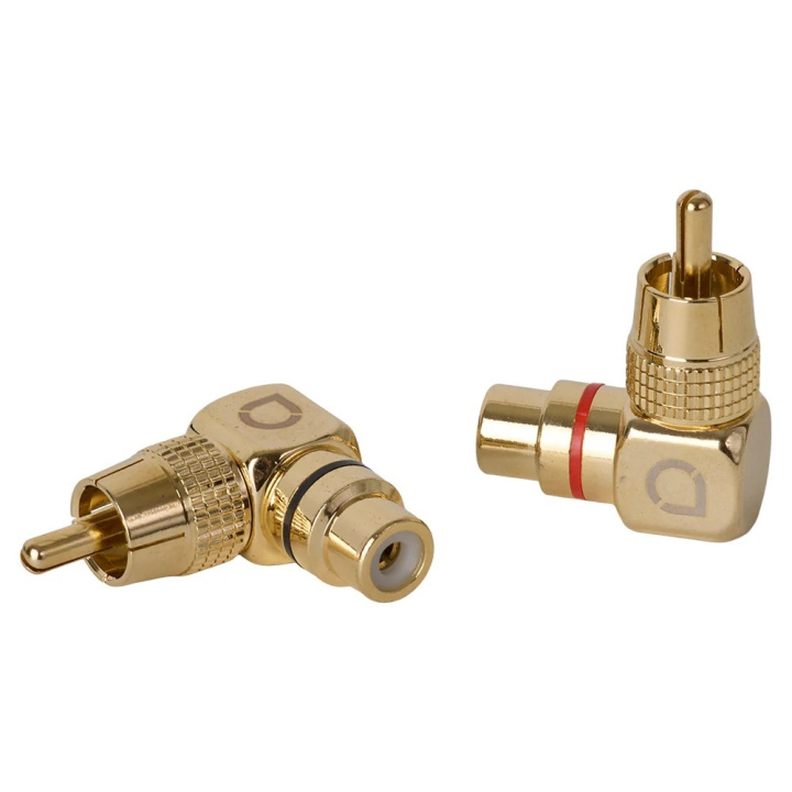 Auto-Connect vinklad RCA-adapter, hane-hona i gruppen Kablar / Lågnivåkablar hos CD Bilradio (720L2RCAFMFA)