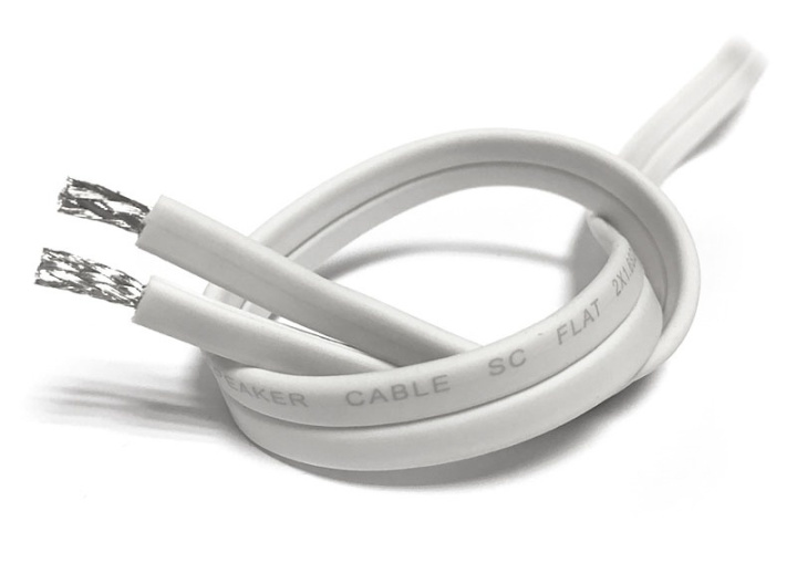System One FLAT högtalarkabel 2x1.6mm2 vit, lösmeter i gruppen Kablar / Högtalarkabel hos CD Bilradio (815SCFLAT2X16)