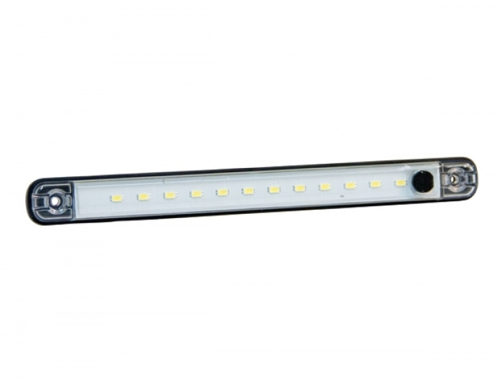 Strands Interiörbelysning Vit 237Mm Med Knapp, 12V i gruppen LED-Belysning / Fordonsbelysning hos CD Bilradio (87280033912)