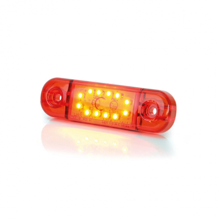 Strands Positionsljus Röd Slim 12 LED,9-36V IP68. E-Märkt. i gruppen LED-Belysning / Fordonsbelysning hos CD Bilradio (872800344)