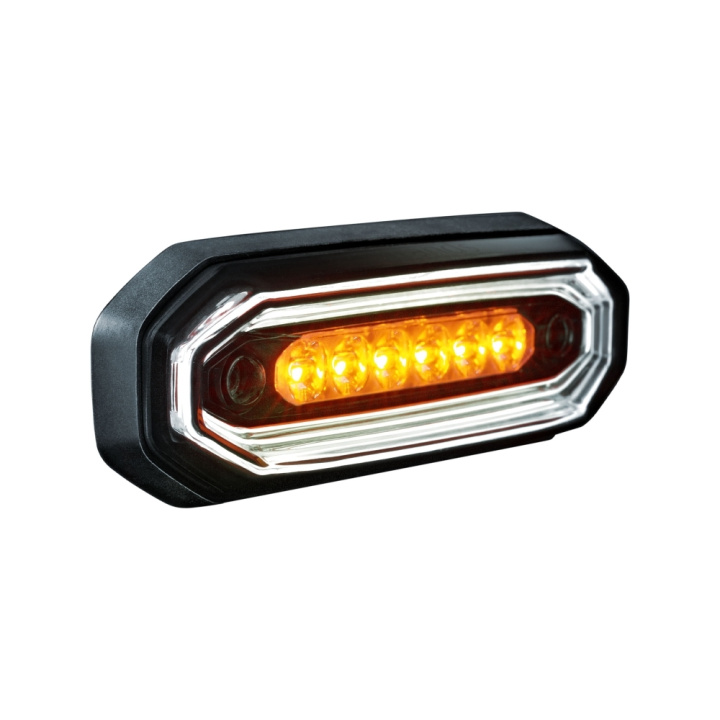 Strands FOR9T Aura varningsljus, 6 LED, vit/amber, mörk lins i gruppen LED-Belysning / Fordonsbelysning hos CD Bilradio (872903031)