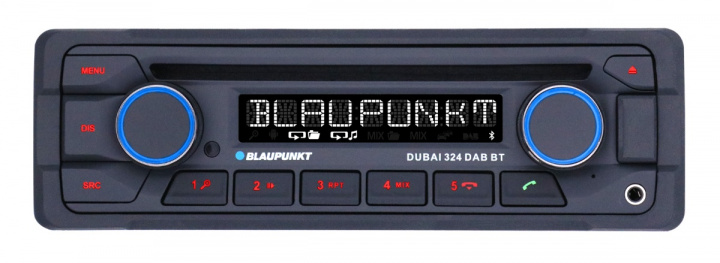 Blaupunkt Dubai 324, 24V stereo med Bluetooth, DAB och 2 par lågnivå med 4V i gruppen Bilstereo / Bilstereo enkeldin hos CD Bilradio (872DUBAI324DABBT)