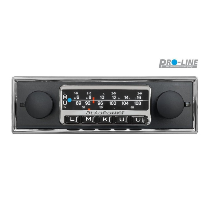 Blaupunkt Frankfurt Stereo, modern retrostereo med svart front i gruppen Bilstereo / Bilstereo enkeldin hos CD Bilradio (873FRANKFURTSTEREO)