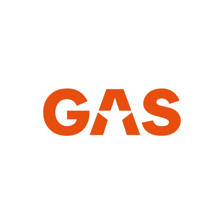 GAS-klistermärke 16x5.5cm, orange i gruppen Tillbehör / Övrigt / Dekaler / Reklam mm, hos CD Bilradio (909LOGOCSO)