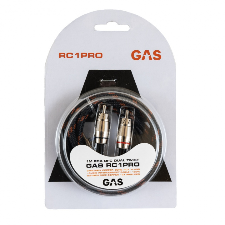 GAS RC1PRO trippelskärmad RCA-kabel, 1 meter i gruppen Kampanjer / Utförsäljning GAS tillbehör hos CD Bilradio (910RC1PRO)