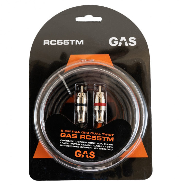GAS RC55TM dubbelskärmad RCA-kabel, 5.5 meter i gruppen Kampanjer / Utförsäljning GAS tillbehör hos CD Bilradio (910RC55TM)