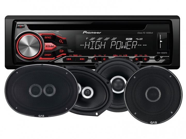 Pioneer DEH-4800FD & GAS SILVER-högtalare i gruppen Paketerbjudanden / Bilstereopaket med högtalare hos CD Bilradio (SETDEH4800FDSILVER)