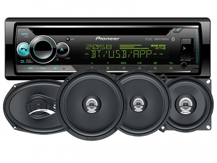 Pioneer DEH-S520BT & Hertz DCX-högtalare i gruppen Paketerbjudanden / Bilstereopaket med högtalare hos CD Bilradio (SETDEHS520DCX)