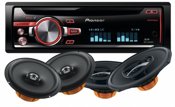 Pioneer DEH-X8600BT med Hertz DCX högtalare i gruppen hos CD Bilradio (SETDEHX8600BTPKT3)