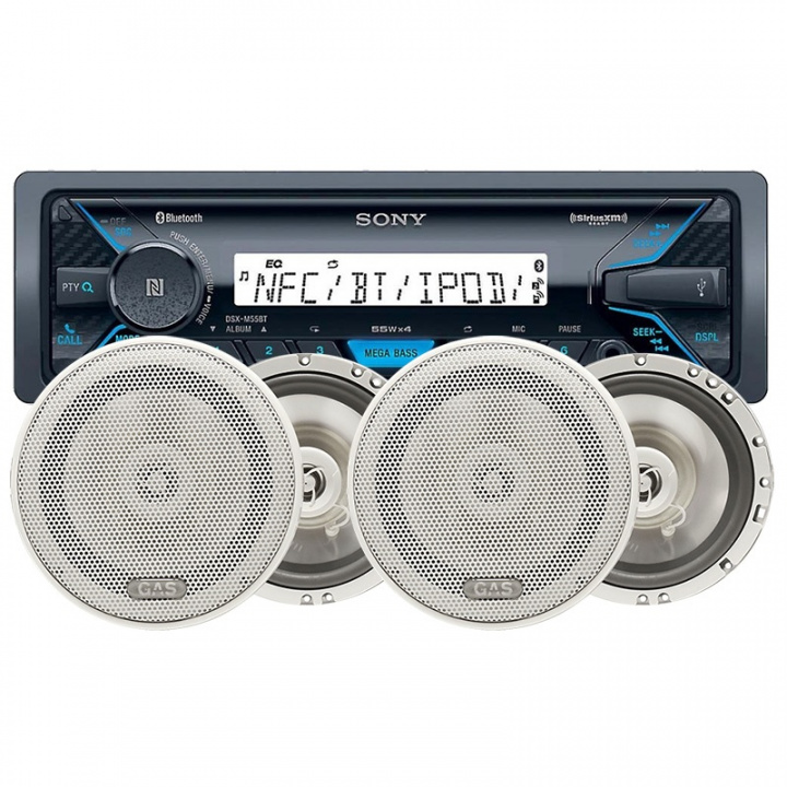 Sony DSX-M55BT & GAS MS62 6,5tum i gruppen Marint / Paket hos CD Bilradio (SETDSXM55MS62)