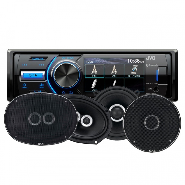 JVC KD-X560BT & GAS Silver-högtalare i gruppen Paketerbjudanden / Bilstereopaket med högtalare hos CD Bilradio (SETDX560BTPKT1)