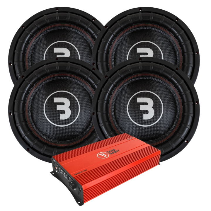 4-pack Bass Habit E2380D1 & SE8000.1D2, brutalt baspaket i gruppen Paketerbjudanden / Baspaket hos CD Bilradio (SETE2380D1PKT2)