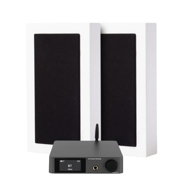 Dynavoice CA802BT & 2-pack DLS Flatbox Midi v2, stereopaket i gruppen Hemmaljud / Stereopaket hos CD Bilradio (SETFBMIDIPKT4)