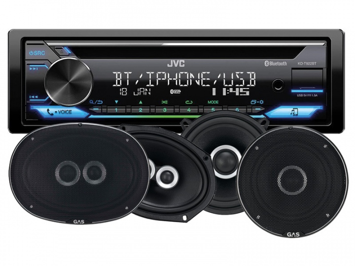 JVC KD-T922BT & GAS SILVER-högtalare i gruppen Paketerbjudanden / Bilstereopaket med högtalare hos CD Bilradio (SETKDT922PKT2)