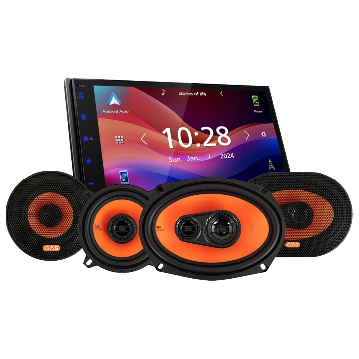 JVC KW-M593BT & 2par GAS MAD X2-högtalare, bilstereopaket i gruppen Paketerbjudanden / Bilstereopaket med högtalare hos CD Bilradio (SETKWM593BTX2)