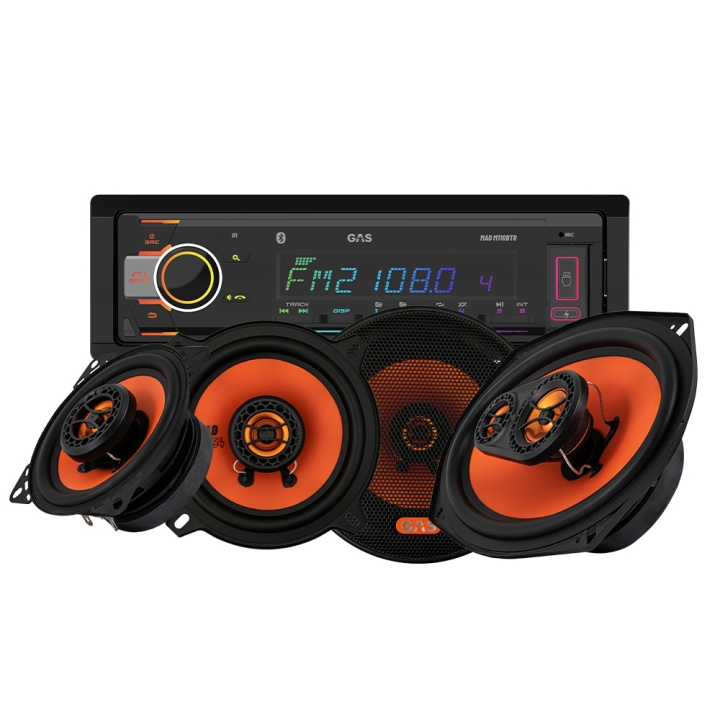 GAS MAD M110-BTR med MAD X1-högtalare, bilstereopaket i gruppen Kampanjer / Elmiadeals hos CD Bilradio (SETMADM110BTRPKT3)