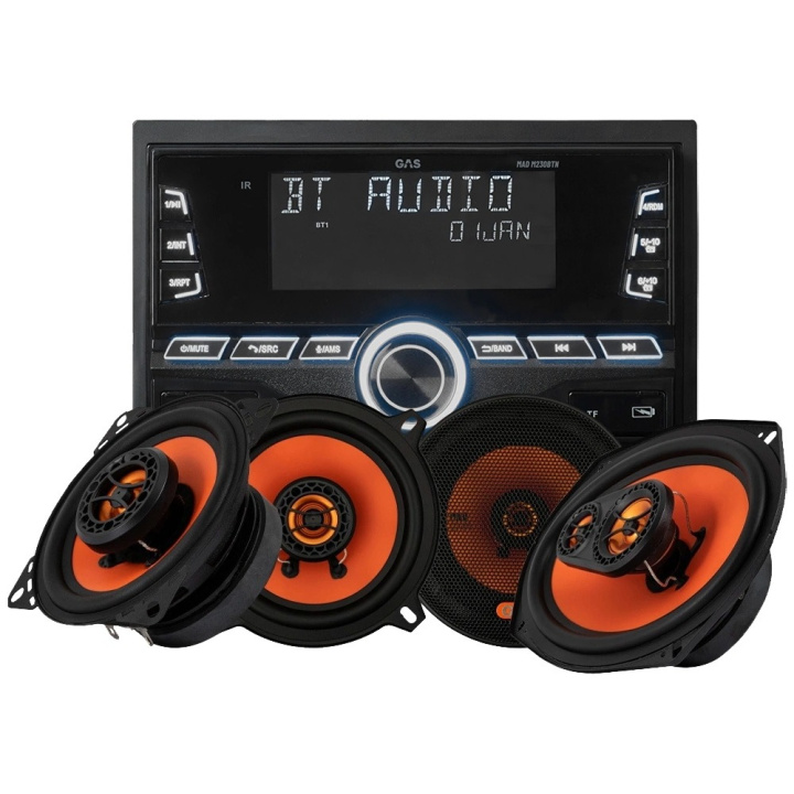 GAS MAD M230-BTN med 2par MAD X1-högtalare, bilstereopaket i gruppen Paketerbjudanden / Bilstereopaket med högtalare hos CD Bilradio (SETMADM230BTNPKT2)