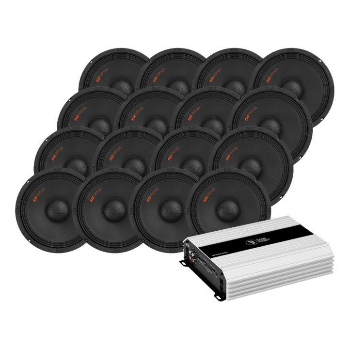 16-pack GAS MAD PM2-64 med SP5504FR, SPL-paket i gruppen Paketerbjudanden / SPL Högtalarpaket med slutsteg hos CD Bilradio (SETMADPM264PKT5)