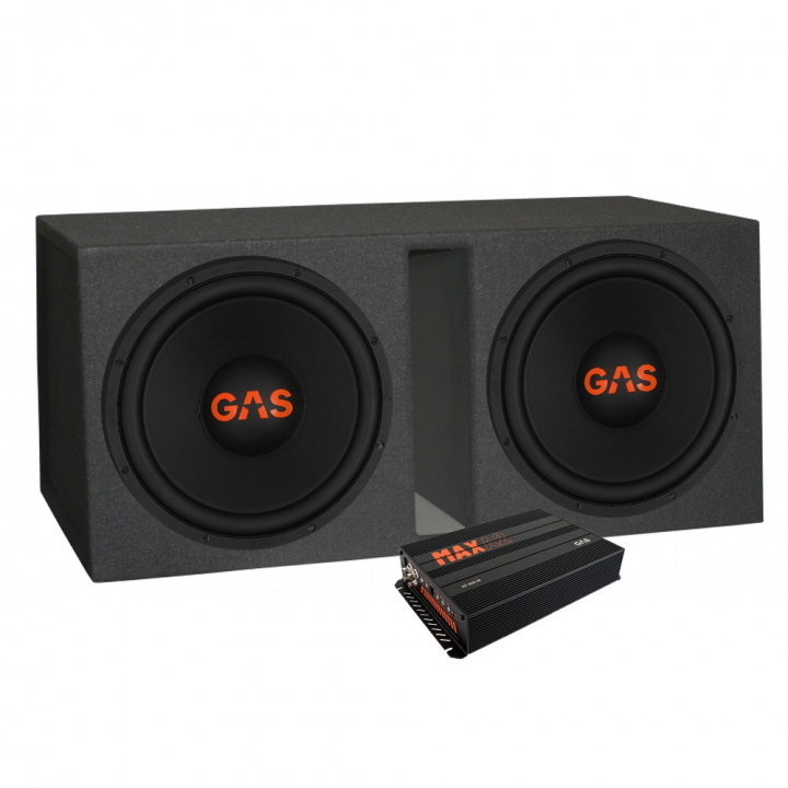 GAS MAD S2-15D2 2x15 tum i GV-låda & MAX A2-800.1D, baspaket i gruppen Kampanjer / Påsk-kampanj hos CD Bilradio (SETMADS215D2PKT3)