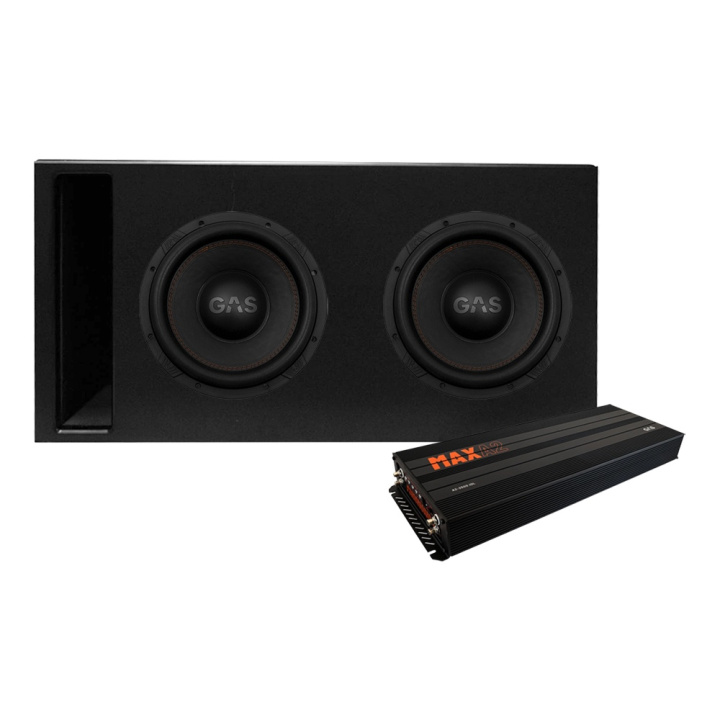 GAS MAX S1-12D1 2x12 tum i Competition-baslåda & MAX A2-2500.1DL, baspaket i gruppen Paketerbjudanden / Baspaket hos CD Bilradio (SETMAXS112D1PKT5)