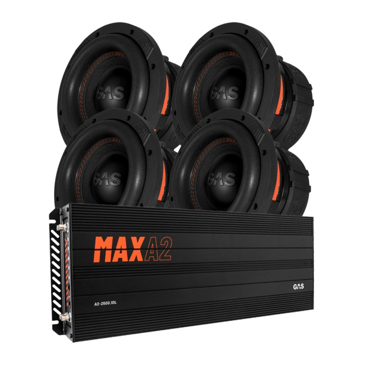 4-pack GAS MAX S1-8D1 & MAX A2-2500.1DL, baspaket till jänkare i gruppen Paketerbjudanden / Baspaket hos CD Bilradio (SETMAXS18D1PKT4)